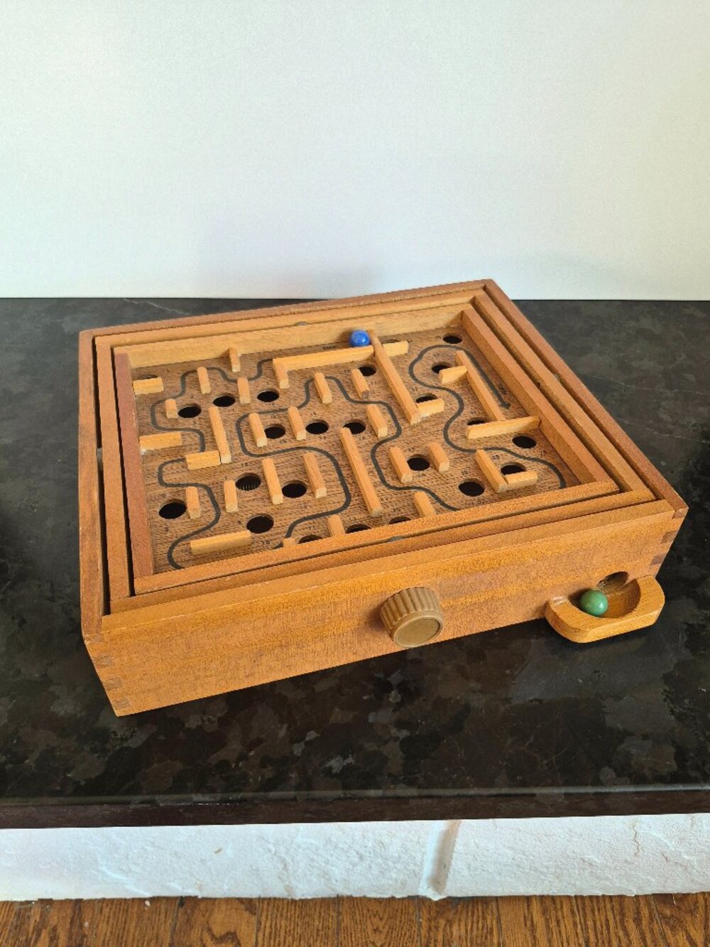 Labyrinth Maze Dexterity Game, Wooden Puzzle Game, Made In Indonesia, Works!